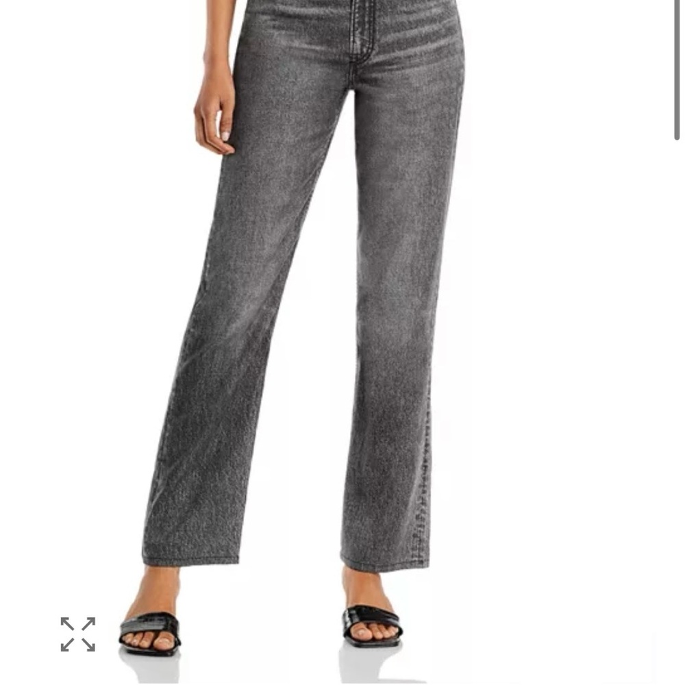 rag & bone Liquid Alex High Rise Straight Leg Jeans in Black Magic